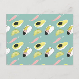 Let's Taco About Love   Taco Element Pattern Postcard