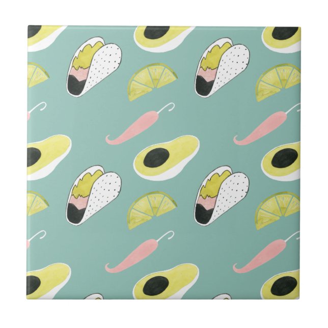 Let's Taco About Love | Taco Element Pattern Tile (Front)