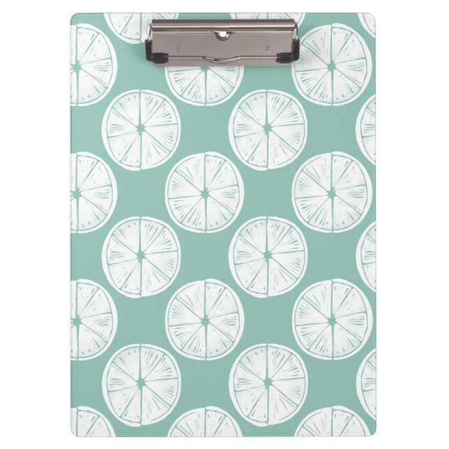 Let's Taco About Love | Teal Lime Pattern Clipboard (Front)