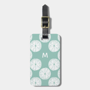 Let's Taco About Love Teal Lime Pattern Luggage Tag