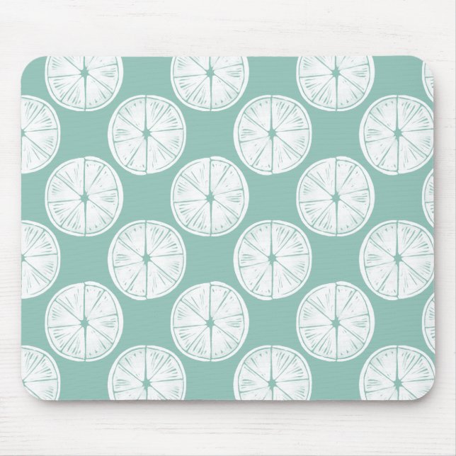 Let's Taco About Love | Teal Lime Pattern Mouse Mat (Front)