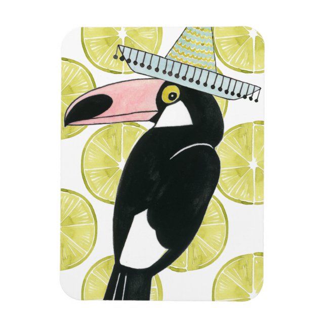 Let's Taco About Love | Toucan Sombrero Magnet (Vertical)