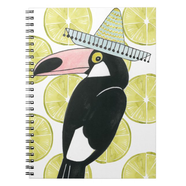 Let's Taco About Love | Toucan Sombrero Notebook (Front)