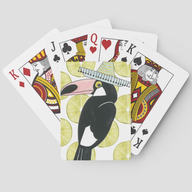 Let's Taco About Love | Toucan Sombrero Playing Cards (Back)