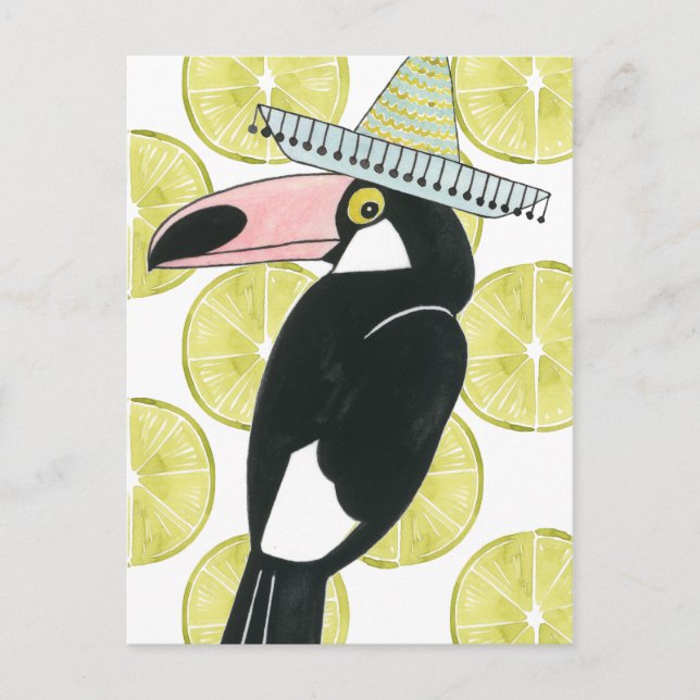 Let's Taco About Love | Toucan Sombrero Postcard (Front)