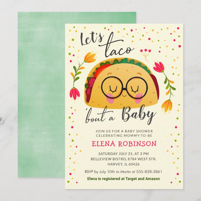 Let's Taco Bout a Baby Fiesta Baby Shower Sprinkle Invitation (Front/Back)