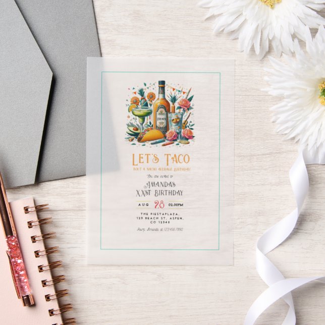 Let's Taco 'Bout a Birthday – Fiesta Party Vellum Invitations (Wedding)