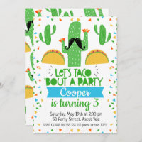 Let's Taco ''bout A Party Birthday Invitation