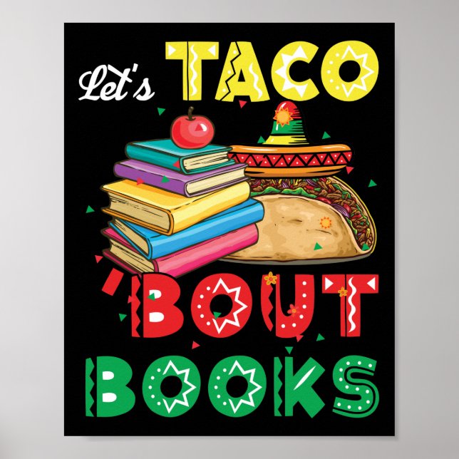 Let's Taco 'Bout Books   Book Lover Cinco De Mayo Poster (Front)