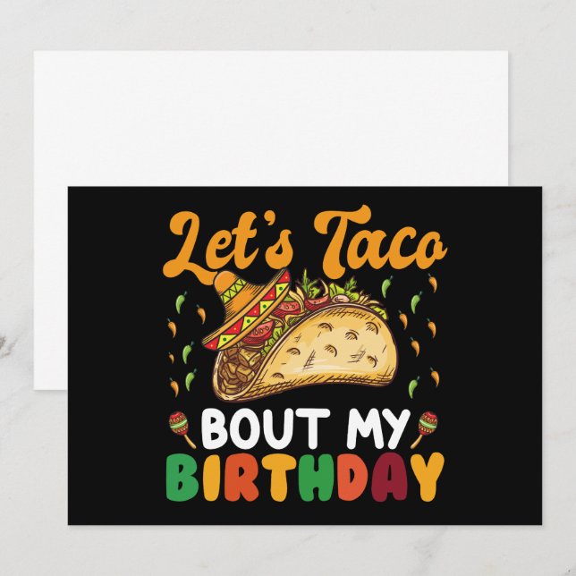 Let's Taco Bout My Birthday Cinco De Mayo Party  Invitation (Front/Back)