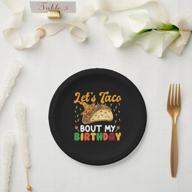 Let's Taco Bout My Birthday Cinco De Mayo Party  Paper Plate (Wedding)