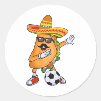 Let's Taco Bout Soccer Dabbing Taco Cinco de Mayo Classic Round Sticker