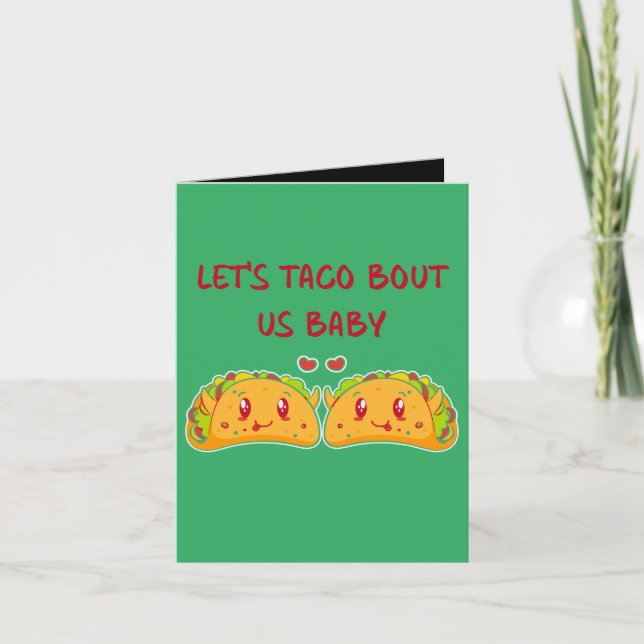 Lets Taco Bout Us Baby Valentines Taco Thank You Card (Front)