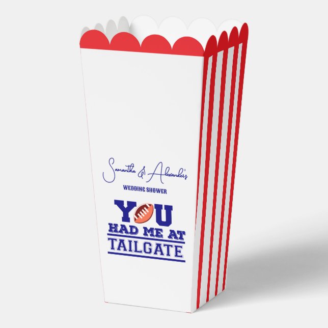 Let's Tailgate Celebrate Blue Bridal Couple Shower Favour Box (Front)