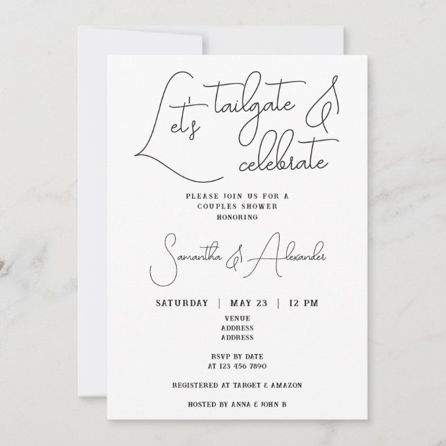 Let's Tailgate & Celebrate Wedding Couples Shower Invitation (Front)