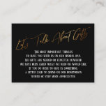 Let's Talk About Gifts Gold Handwriting Wedding Enclosure Card<br><div class="desc">These simple, distinctive card inserts were designed to match other items in a growing event suite that features a modern casual handwriting font over a plain background you can change to any colour you like. On the front side you read "Let's Talk About Gifts" in the featured type; on the...</div>