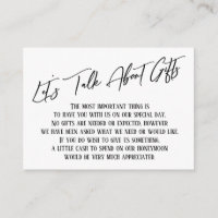 Let's Talk About Gifts Handwriting Wedding