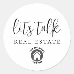 Let's Talk Real Estate Add Logo Classic Round Sticker