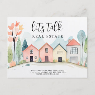 Let's Talk Real Estate Contact Info Marketing Postcard