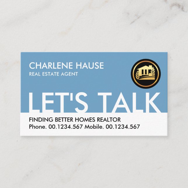 Let's Talk Real Estate Housing Business Card (Front)