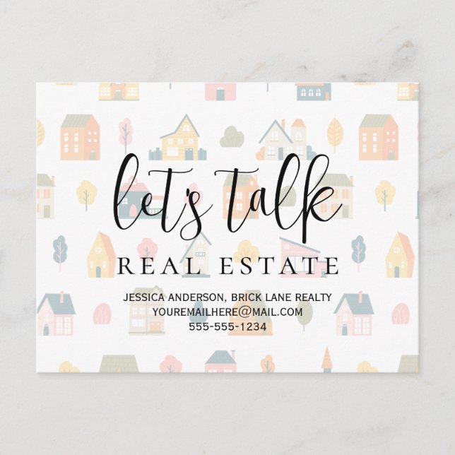Let's Talk Real Estate Promotional Marketing Postcard (Front)