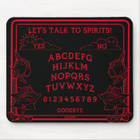 Let's Talk To Spirits Black Red Gothic Mouse Pad
