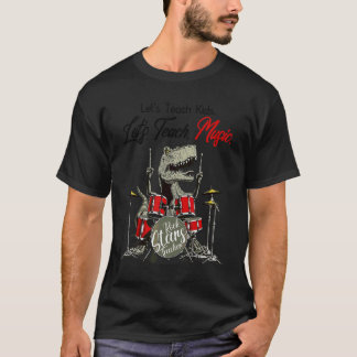 Lets Teach Music Rockstar Dinosaur Music Teacher T-Shirt