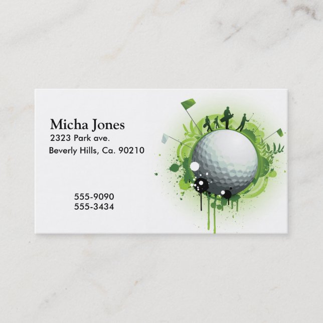 Let's Tee Off For Golf Business Card (Front)