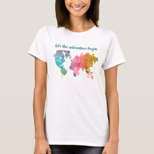 Let's The Adventure Begin Colourful Geometric Worl T-Shirt
