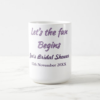 lets the adventure begins bridal shower add name d coffee mug