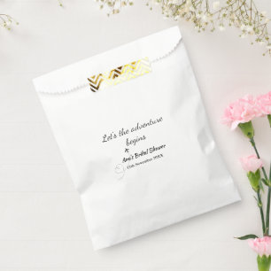lets the adventure begins bridal shower add name d favour bags