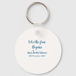 lets the adventure begins bridal shower add name d key ring