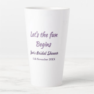 lets the adventure begins bridal shower add name d latte mug