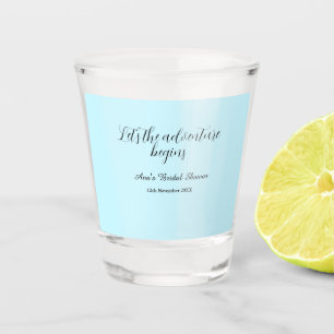 lets the adventure begins bridal shower add name d shot glass