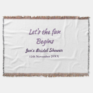 lets the adventure begins bridal shower add name d throw blanket
