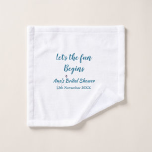 lets the adventure begins bridal shower add name d wash cloth