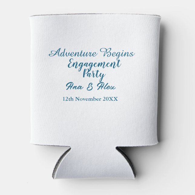 lets the adventure begins engagement party name da can cooler (Front)