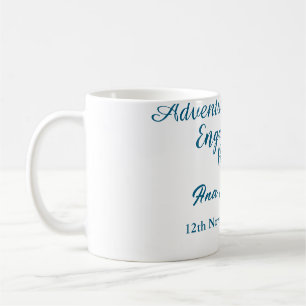 lets the adventure begins engagement party name da coffee mug