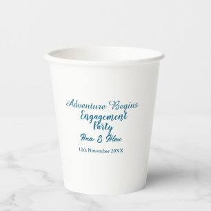 lets the adventure begins engagement party name da paper cups