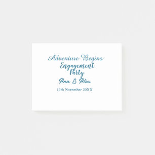 lets the adventure begins engagement party name da post-it notes