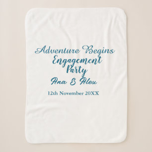 lets the adventure begins engagement party name da sherpa blanket