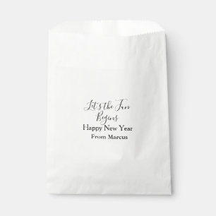 lets the fun begins happy new year name year simpl favour bags
