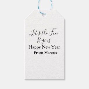 lets the fun begins happy new year name year simpl gift tags