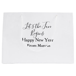 lets the fun begins happy new year name year simpl large gift bag