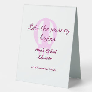 lets the journey begins bridal shower add name pin