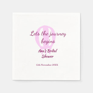 lets the journey begins bridal shower add name pin napkin