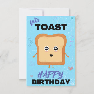 Lets Toast Blue Happy Birthday greeting card