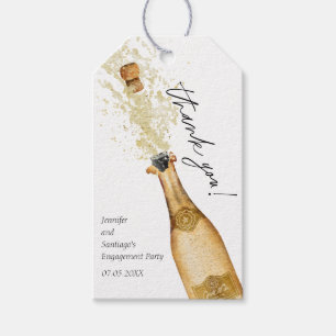 Let's Toast Bubbly Couples Engagement Favour Tags