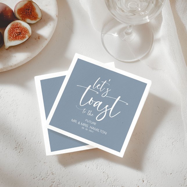 Let's Toast Chic Calligraphy Engagement Party Napkin (Creator Uploaded)