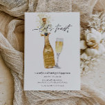 Let's Toast Couples Engagement Invitation<br><div class="desc">Let's Toast Engagement Party Invitation. Designed with a beautiful watercolor Gold Champagne Bottle.  Matching items in our store Cava Party Design.</div>